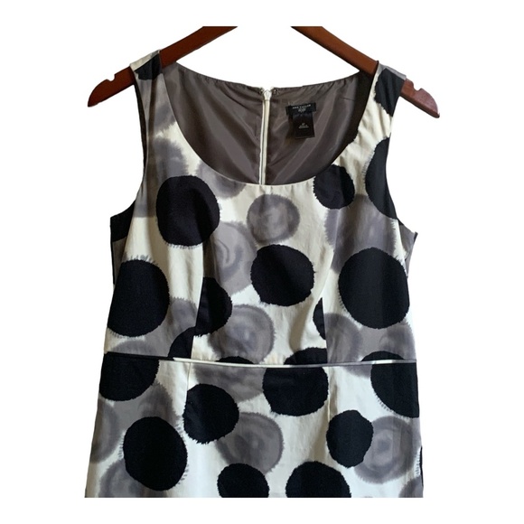Ann Taylor Dress 8 P Petite Black Gray White Sleeveless Lined Back Zip Sheath - Picture 2 of 11